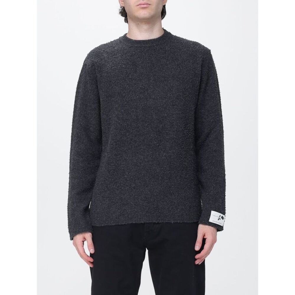 Golden Goose Crewneck Jumper In Pure Merino Wool With Applied Logo
